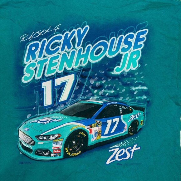 Ricky Stenhouse Jr Chase Authentics #17 Zest Chassis Tee Size Large - Picture 4 of 6